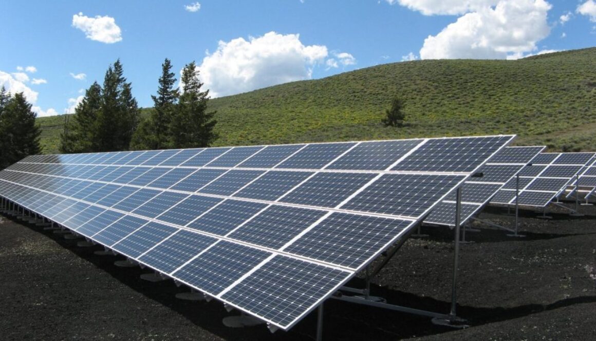 black and silver solar panels