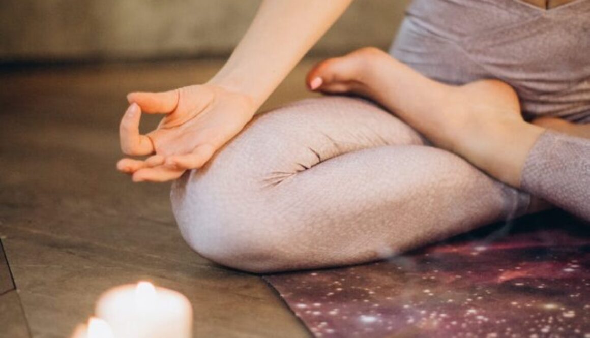 meditating with candles and incense