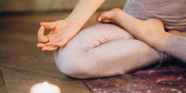 meditating with candles and incense